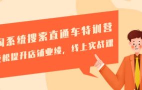 淘系统搜索直通车特训营-第三期:轻松提升店铺业绩,线上实战课