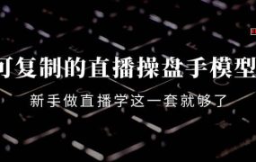 可复制的直播操盘手模型:新手做直播就学这一套就够了(12节课)