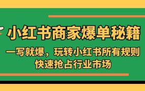 小红书·商家爆单秘籍:一写就爆,玩转小红书所有规则,快速抢占行业市场