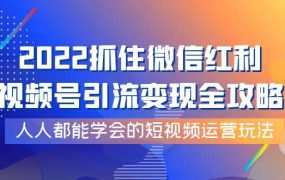 2022抓住微信红利,视频号引流变现全攻略,人人都能学会的短视频运营玩法
