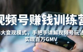 视频号赚钱训练营：6大变现模式，对平台的各项功能详细讲解，实现百万GMV