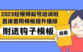 2023最新短视频起号培训班:直接套用模板提升播放,附送钩子模板-31节课