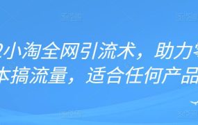 2022年小淘全网引流术，助力零成本搞流量，适合任何产品