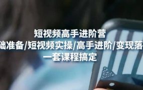 短视频高手进阶营:基础准备/短视频实操/高手进阶/变现落地,一套搞定