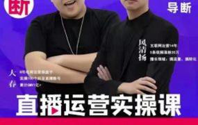风清扬大春《直播带货运营实操课》，班级账号诊断课价值3980元