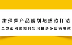 拼多多产品规划与爆款打造,全方面阐述如何实现拼多多店铺爆款
