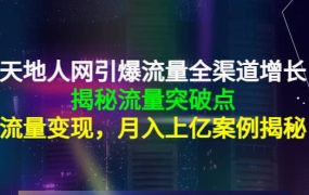 天地人网引爆流量全渠道增长：揭秘流量突然破点，流量变现