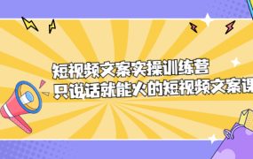 短视频文案实训操练营,只说话就能火的短视频文案课