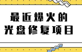 最近爆火的一单300元光盘修复项目,掌握技术一天搞几千元【教程 软件】