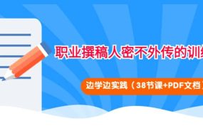 职业撰稿人密不外传的训练法:边学边实践(38节课 PDF文档)