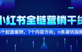 小红书全链营销干货，5个起盘案例，7个内容方向，n条避坑指南