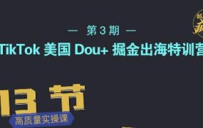 TikTok美国Dou 掘金出海特训营,美国dou 成功投放95%