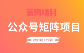 倪叶明·蓝海公众号矩阵项目训练营,0粉冷启动,公众号矩阵账号粉丝突破30w