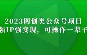 2023网创类公众号项目,强IP强变现,可操作一辈子
