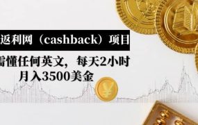 国外返利网(cashback)项目:无需懂任何英文,每天2小时,月入3500美元