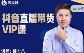 锤十八-抖音直播带货VIP课,专注直播带货有效盈利模式