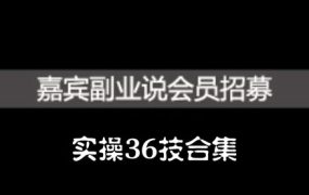 嘉宾副业说实操36技合集,价值1380元