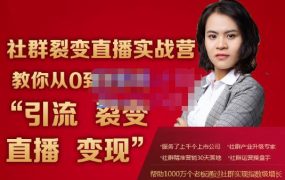 蚂蚁社群电商·社群裂变直播实战营，教你从0到1实现引流、裂变、直播、变现
