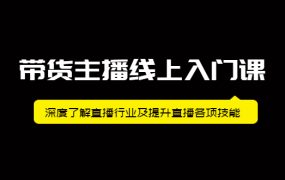 带货主播线上入门课,深度了解直播行业及提升直播各项技能