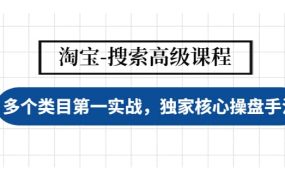 淘宝-搜索高级课程:多个类目第一实战,独家核心操盘手法