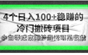 4个稳赚的冷门搬砖项目