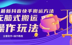 《7月最新抖音快手搬运方法》无脑式搬运操作玩法,全套教程 操作软件