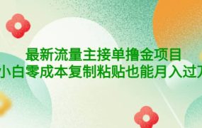 公众号最新流量主接单撸金项目