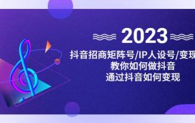 抖音/招商/矩阵号+IP人设/号 变现/收徒,教你如何做抖音