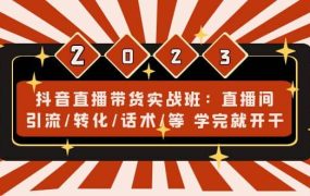 抖音直播带货实战班:直播间引流/转化/话术/等 学完就开干(无水印)