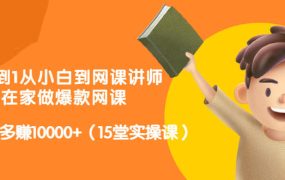 从0到1从小白到网课讲师：在家做爆款网课，每月多赚10000 （15堂实操课）
