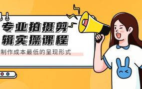 专业拍摄剪辑实操课程:制作成本最低的呈现形式