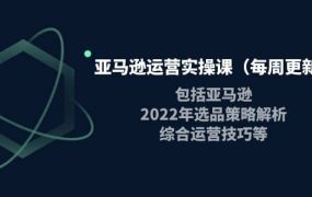 亚马逊运营实操课(每周更新)包括亚马逊2022选品策略解析,综合运营技巧等