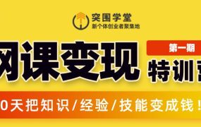 突围学堂:网课变现特训营,0基础,0经验也能把知识变成钱