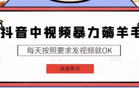 2022抖音中视频暴力薅羊毛白嫖项目:新号每天20块,老号几天几百块,可多号
