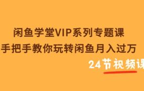 闲鱼学堂VIP系列专题课:手把手教你玩转闲鱼月入过万(共24节视频课)
