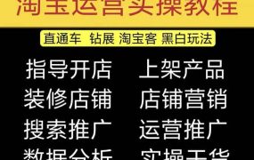 2023淘宝开店教程0基础到高级全套视频网店电商运营培训教学课程(2月更新)