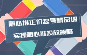 随心推正价起号精品课，实操随心推投放策略（5节课-价值298）