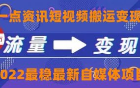 一点资讯自媒体变现玩法搬运课程，外面真实收费4980