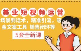 5套·美业短视频运营课 从场景到话术·精准引流·吸金文案工具·销售闭环等