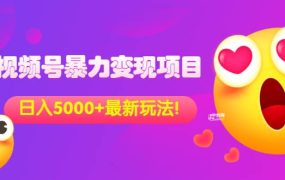 外面收费699的视频号暴力变现项目,日入5000 ,简单易操作当天见效果