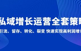 私域增长运营全套策略：引流、留存、转化、裂变 快速实现高利润增长