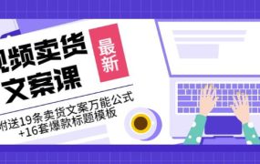 《视频卖货文案课》附送19条卖货文案万能公式 16套爆款标题模板