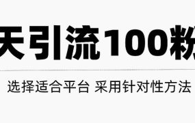 只需要做好这几步，就能让你每天轻松获得100 精准粉丝的方法！【视频教程】