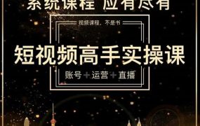 短视频高手实操课:账号 运营 直播,从入门到精通,系统课程,应有尽