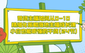 带货主播如何从0-10,精细化策略落地主播成长课,小白也能听懂的干货(24节)