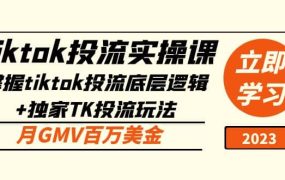tiktok投流实操课:掌握tiktok投流底层逻辑 独家TK投流玩法