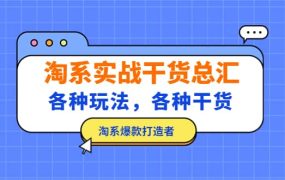淘系实战干货总汇:各种玩法,各种干货,淘系爆款打造者