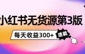 小红书无货源第3版，0投入起店，无脑图文精细化玩法