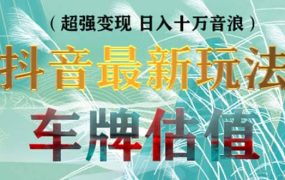抖音最新无人直播变现直播车牌估值玩法项目 轻松日赚几百 【详细玩法教程】