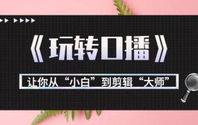 月营业额700万 大佬教您《玩转口播》让你从“小白”到剪辑“大师”